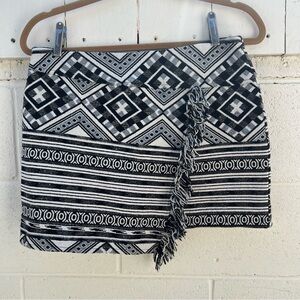 Topshop Black and White Geometric mini skirt